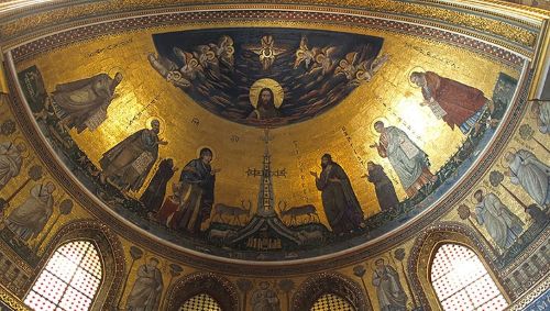 Mosaïques de l’abside de la basilique du Latran (Wikipédia).
