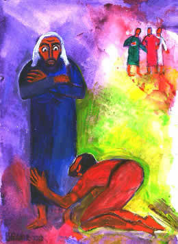 Evangile et peinture - remets-nous nos dettes - Berna Lopez
