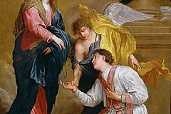 Saint Valentin suppliant la vierge à genoux, David Teniers III